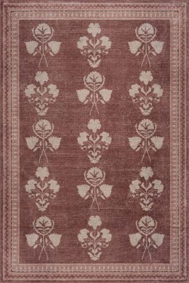 Floris Hand Tufted Floral Wool-Blend Rug – Terracotta