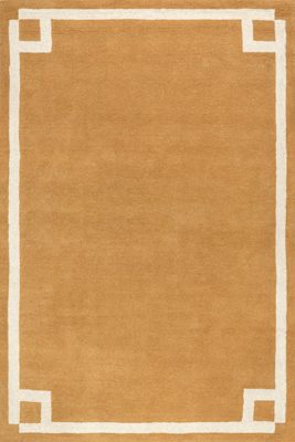 Grace Bordered Wool Rug – Golden Yellow
