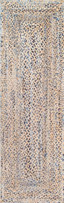 Hand Braided Twined Jute And Denim Rug – Blue