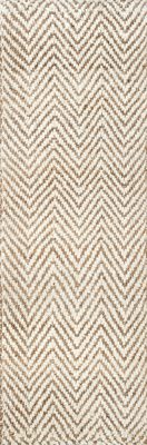 Handwoven Jute Jagged Chevron Rug – Off White