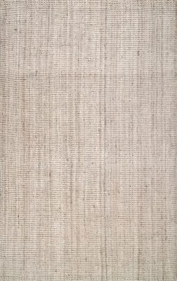 Handwoven Jute Ribbed Solid Rug – Off White
