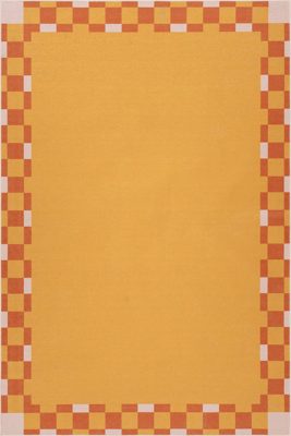 Harbor Frame Checkered Washable Rug by Society6 – Golden