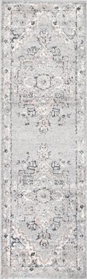 Harley Vintage Medallion Rug – Light Grey