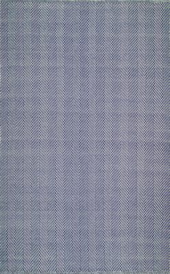 Herringbone Cotton Flatwoven Rug – Navy