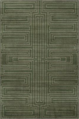 Illyria Maze Washable Rug – Green