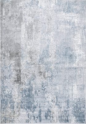 Iris Textured Abstract Rug – Blue