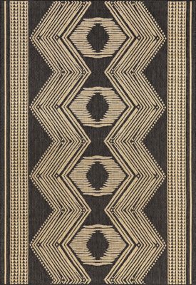 Iris Totem Indoor/Outdoor Flatweave Rug – Dark Grey