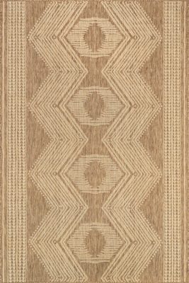 Iris Totem Indoor/Outdoor Flatweave Rug – Light Brown