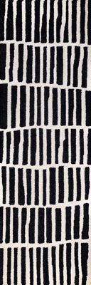 Irregular Parallel Bars Rug – Black