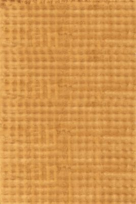 Ivana Checkered Plush Cloud Washable Rug – Gold