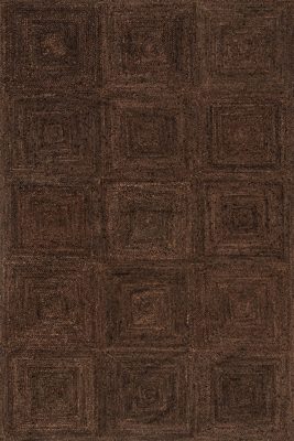 Juniper Jute Tiled Rug – Dark Brown
