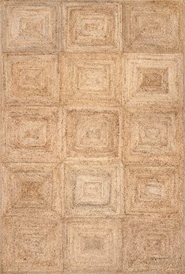 Juniper Jute Tiled Rug – Natural