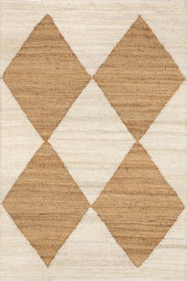 Jute Harlequin Trellis Rug – Ivory