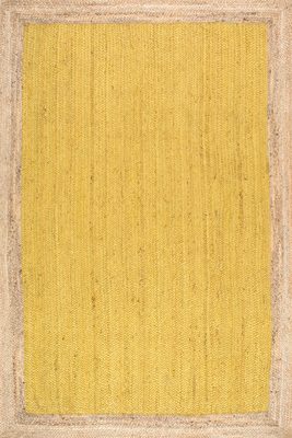Jute Simple Border Rug – Yellow