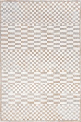 Kallie Washable Tiled Rug – Beige