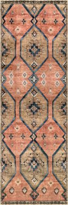 Katana Collage Washable Rug – Rust