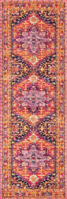 Katrina Blooming Rosette Rug – Hot Pink