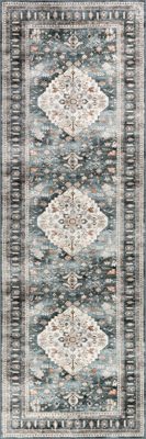 Keyara Spill Proof Washable Rug – Green