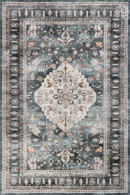 Keyara Spill Proof Washable Rug – Green