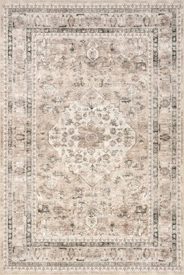 Keyara Spill Proof Washable Rug – Stone