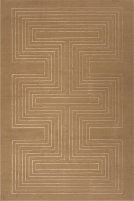 Krya Geometric Plush Textured Washable Rug – Sand