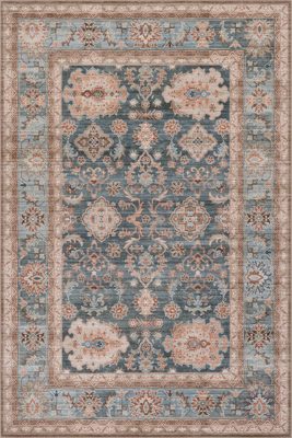 Liora Traditional Washable Rug – Blue