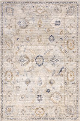 Lois Vintage Floral Indoor/Outdoor Washable Rug – Cream