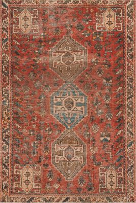 Madel Medallion Washable Rug – Red