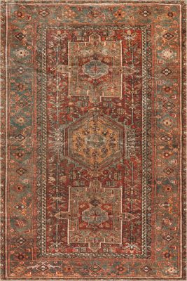 Maid Medallion Washable Rug – Red