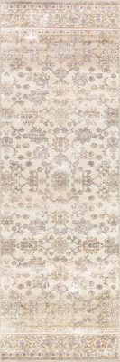 Meena Fading Garden Spill Proof Washable Rug – Beige