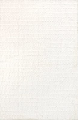 Milazia Honeycomb Plush Cloud Washable Rug – White