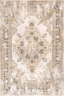 Milky Medallion Rug – Gold