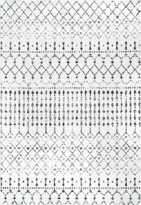 Moroccan Trellis Rug – White and Black