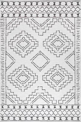 Moroccan Washable Rug – White