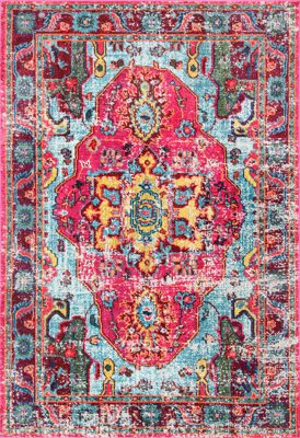 Mosaic Medallion Rug – Fuchsia Multicolor