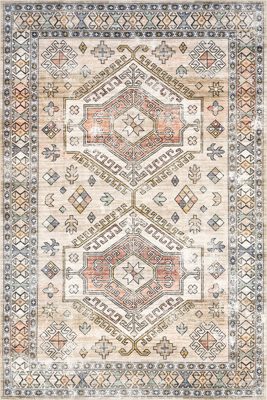 Nordic Emblems Washable Rug – Peach