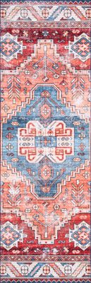 Oriental Medallion Washable Rug – Rust