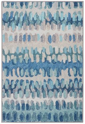 Paint Chip Machine Washable Rug – Blue