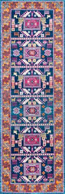 Paneled Geometric Rug – Navy