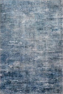 Peggy Abstract Spill Proof Washable Rug – Blue