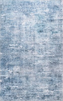 Peggy Washable Abstract Rug – Blue
