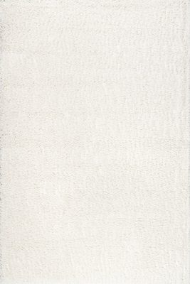 Plush Solid Shaggy Rug – Off White