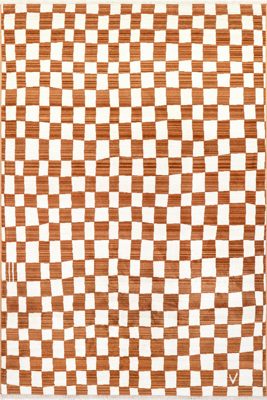 Rasali Checkered Box Rug – Orange
