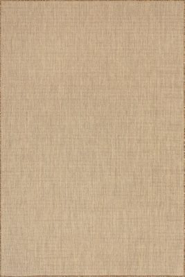 Sandra Solid Faux Jute Indoor/Outdoor Rug – Brown