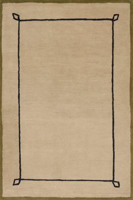 Serge Bordered Wool Rug by Nate Berkus – Tan