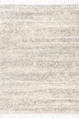 Shaded Shag With Tassels Rug – Ivory