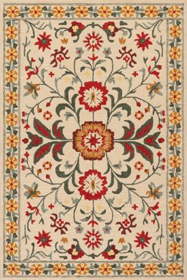 Shangrila Folk Floral Wool Rug – Multicolor