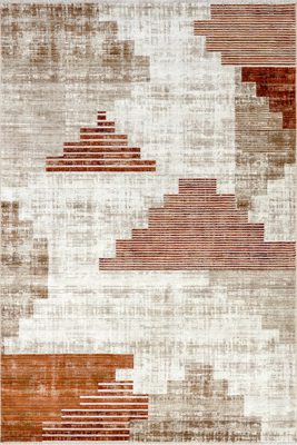 Tani Vintage Blocks Rug – Rust