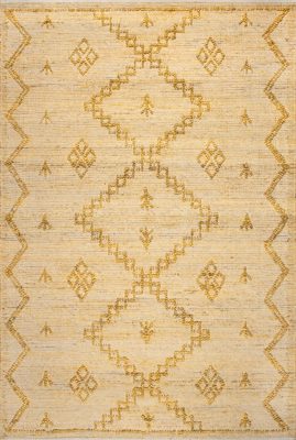 Textured Moroccan Jute Rug – Yellow
