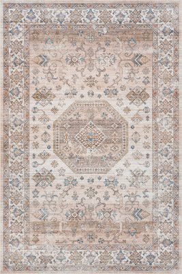 Timeless Charm Spill Proof Washable Rug – Beige